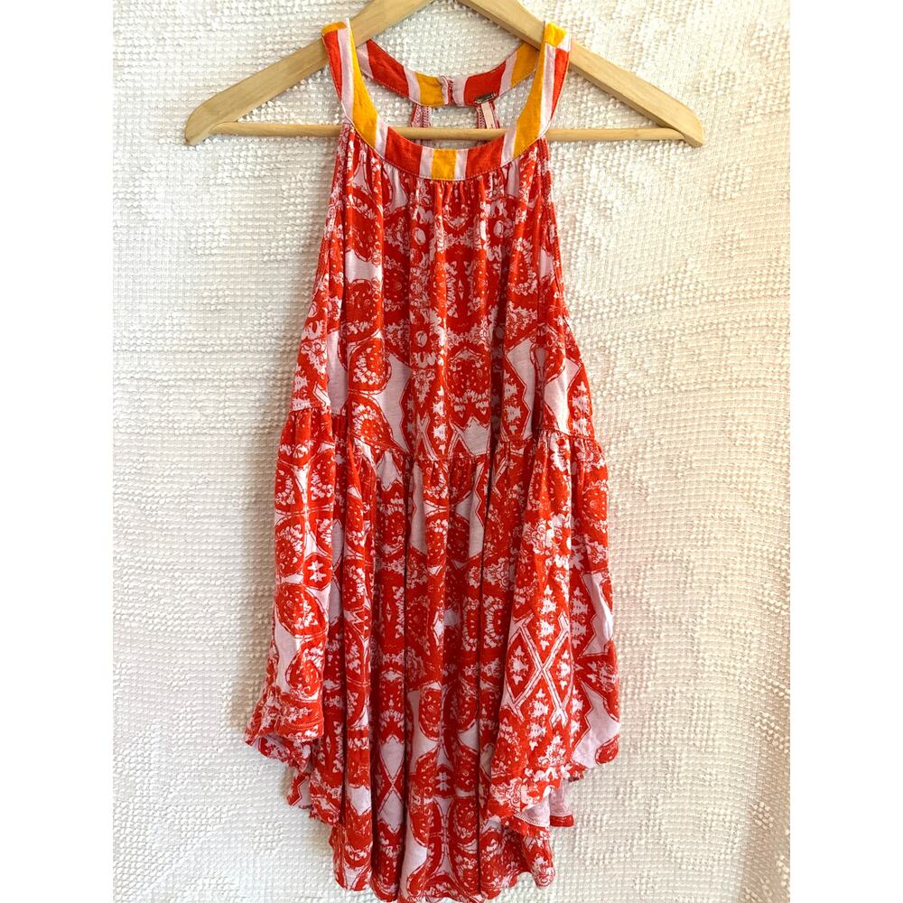 FREE PEOPLE Halter Tank Orange Size Small Medium